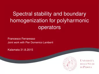 Spectral stability and boundary  homogenization for polyharmonic  operators  Francesco Ferraresso