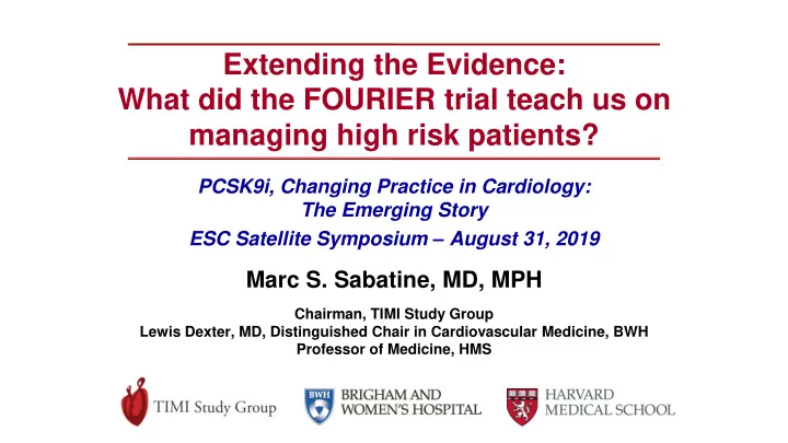 managing high risk patients