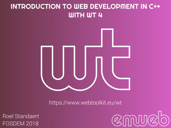 introduction to web development in c with wt 4