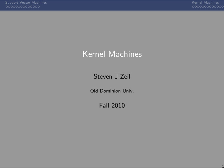 kernel machines