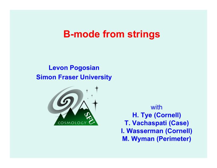 b mode from strings