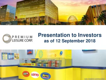 Presentation to Investors  as of 12 September 2018  Table of contents  The Philippine Economy  3