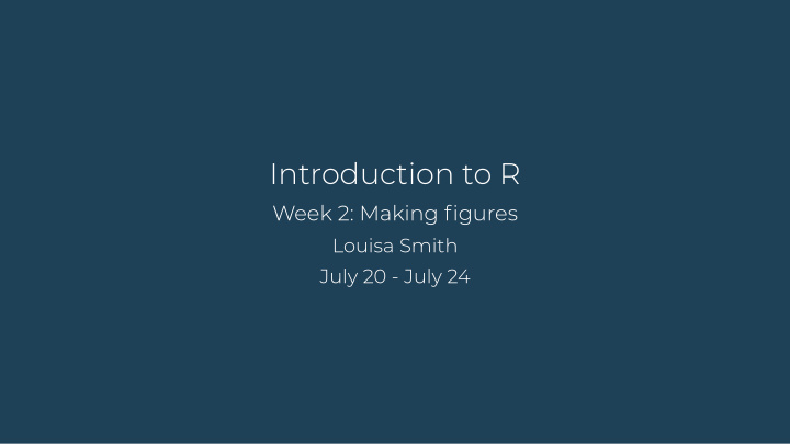 introduction to r