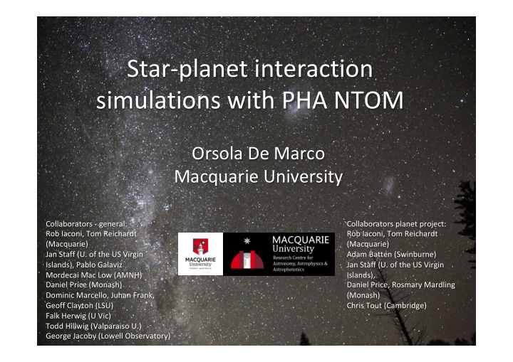 star planet interaction simulations with pha ntom