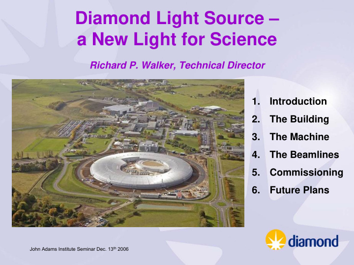 diamond light source a new light for science
