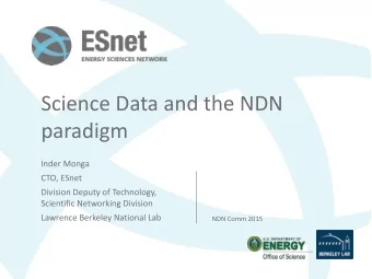 paradigm  Inder Monga  CTO, ESnet  Division Deputy of Technology,  Scientific Networking Division