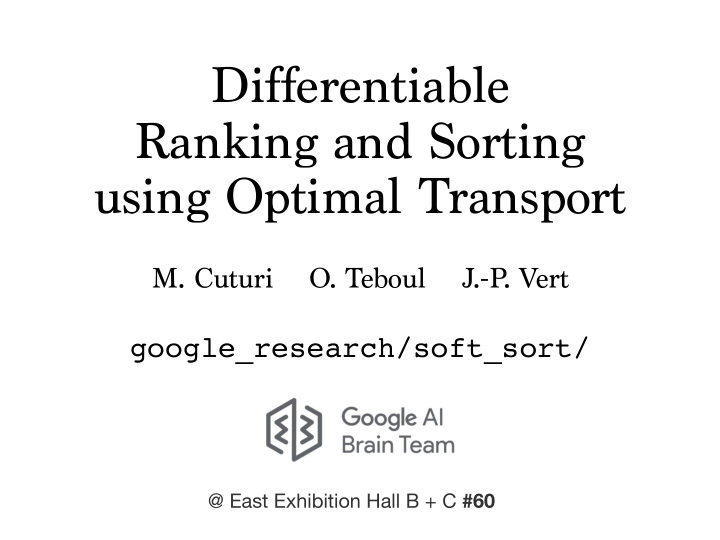 differentiable ranking and sorting using optimal transport