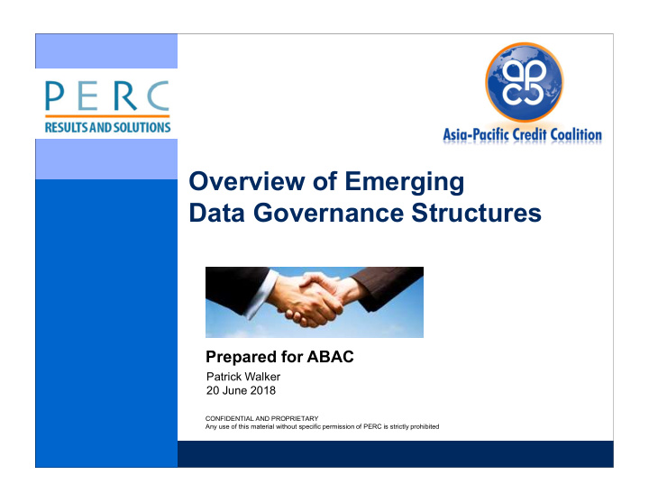 overview of emerging data governance structures