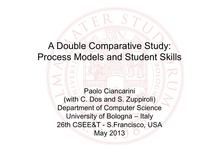 process models and student skills