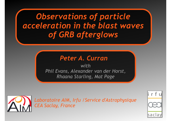 observations of particle acceleration in the blast waves