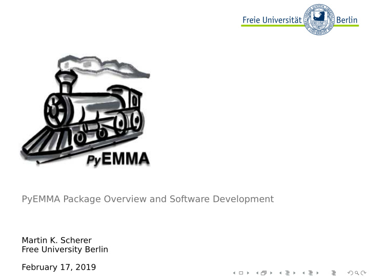 pyemma package overview and software development