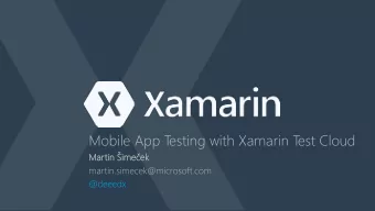 Mobile App T  esting with Xamarin T  est Cloud  Martin imeek  martin.simecek@microsoft.com