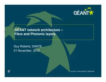 GANT network architecture   Fibre and Photonic layers  Guy Roberts, DANTE  21 November, 2012