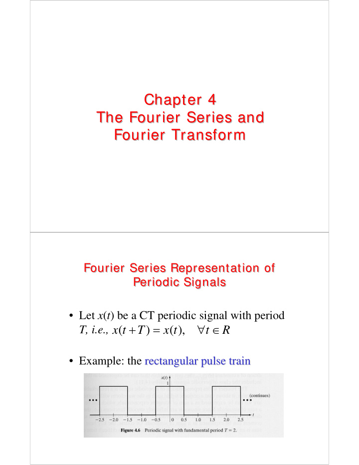 chapter 4 chapter 4 the fourier series and the fourier