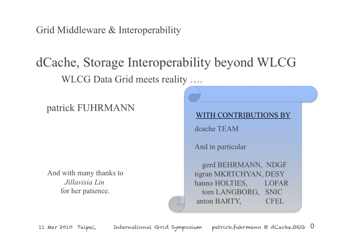 dcache storage interoperability beyond wlcg