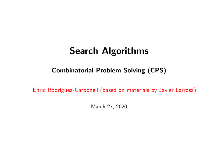 search algorithms