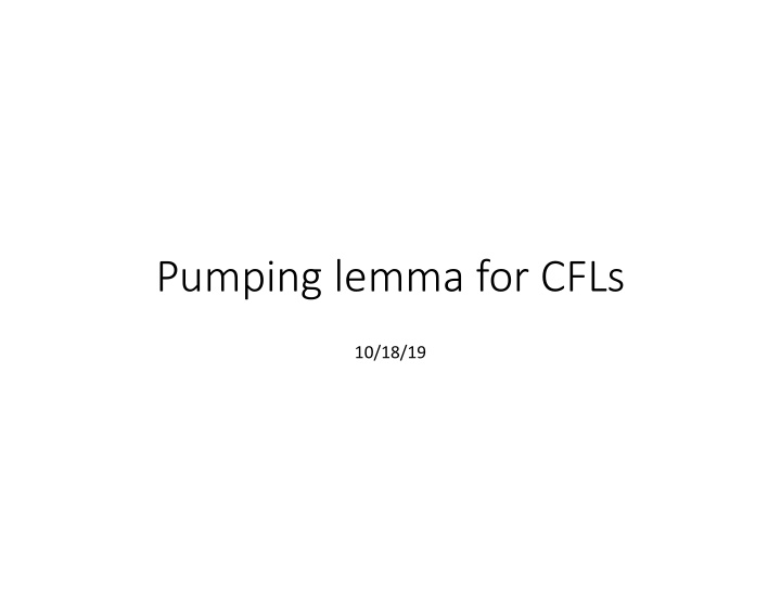 pumping lemma for cfls