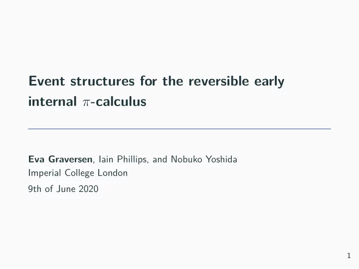 event structures for the reversible early internal