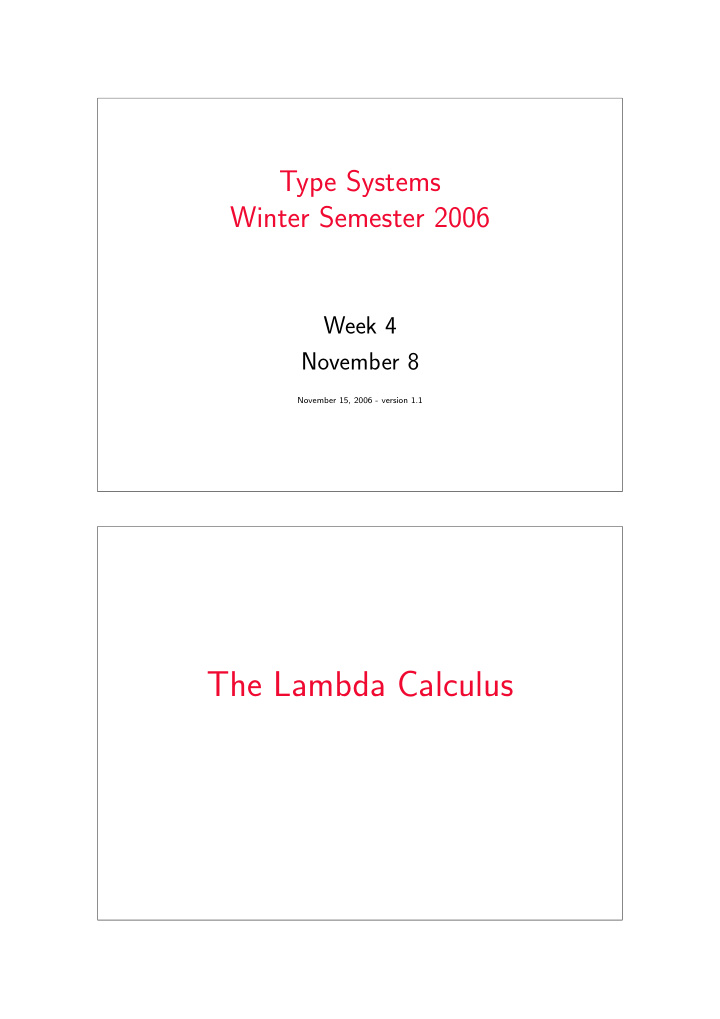 the lambda calculus the lambda calculus