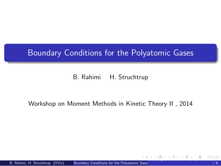 boundary conditions for the polyatomic gases