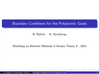 Boundary Conditions for the Polyatomic Gases  B. Rahimi  H. Struchtrup  Workshop on Moment Methods