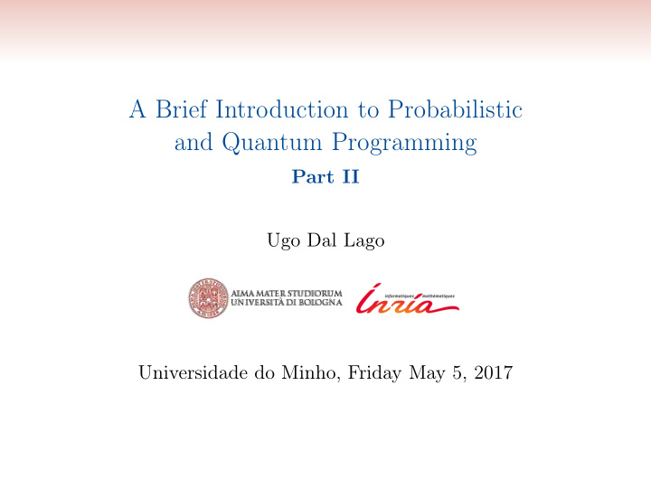 a brief introduction to probabilistic and quantum
