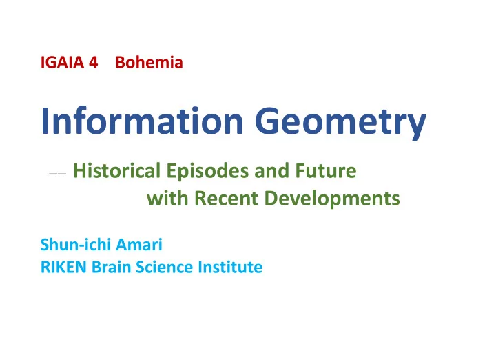 information geometry