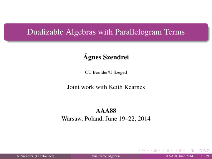 dualizable algebras with parallelogram terms