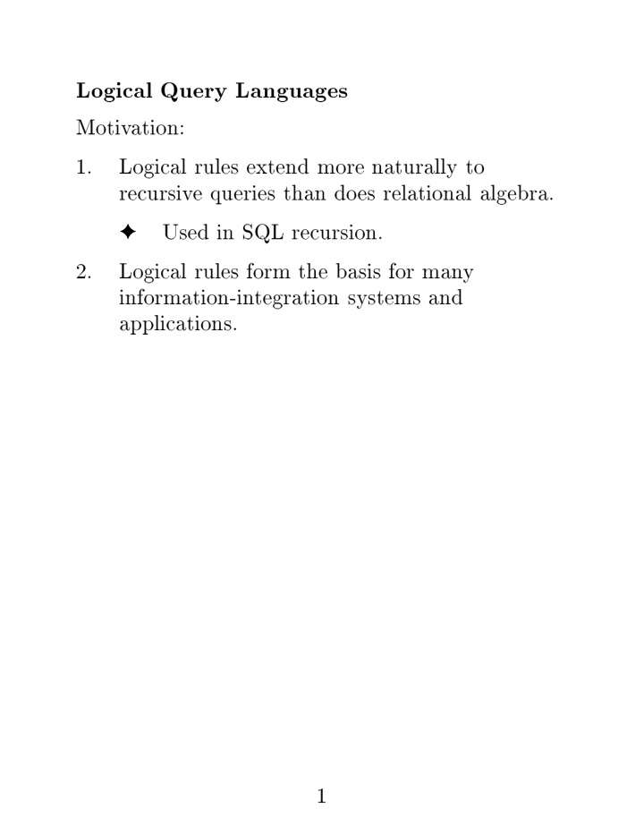 used in sql recursion 2 logical rules form the basis for