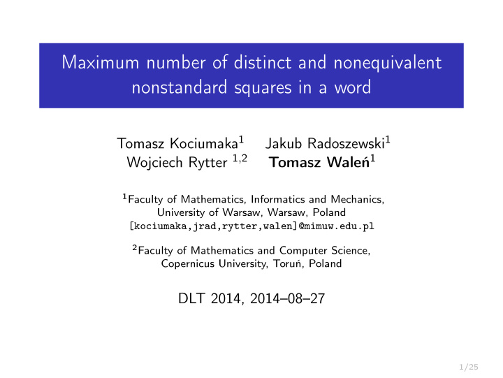 maximum number of distinct and nonequivalent nonstandard