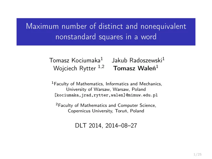 maximum number of distinct and nonequivalent nonstandard