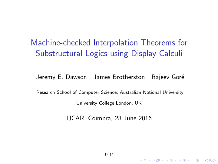 machine checked interpolation theorems for substructural