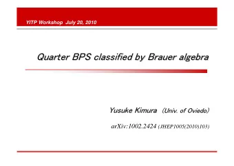 Quarter BPS classified by Brauer  Brauer algebra  algebra  Quarter BPS classified by  Yusuke Kimura