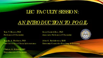 AN I  NT  RODUCT  I  ON T  O POGI  L  T  a ra  Y. Me ye r, PhD  Se a n Ga rre tt-Ro e , PhD  Pro fe