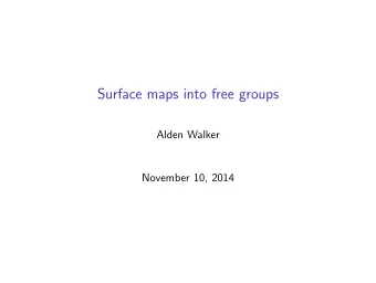 Surface maps into free groups  Alden Walker  November 10, 2014  Free groups A wedge X of two