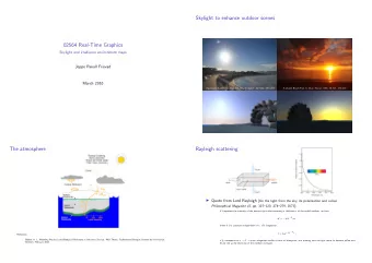 Skylight to enhance outdoor scenes  02564 Real-Time Graphics  Skylight and irradiance environment