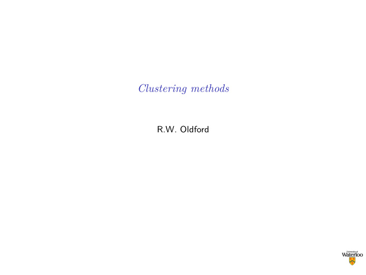 clustering methods
