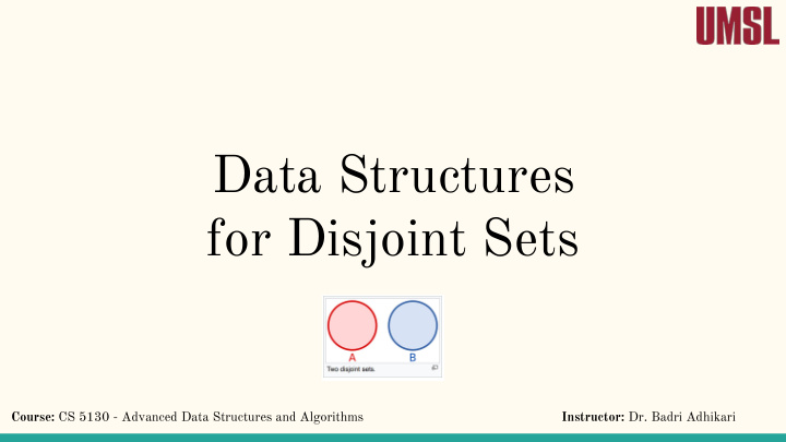 data structures for disjoint sets