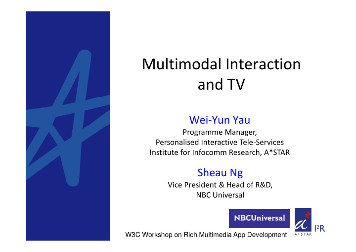 multimodal interaction multimodal interaction and tv
