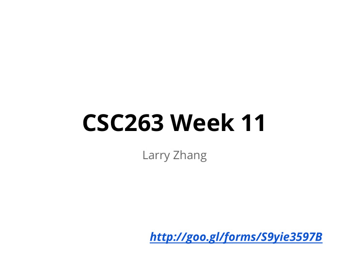 csc263 week 11