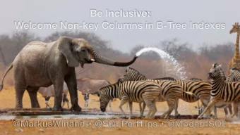Be Inclusive:   Welcome Non-key Columns in B-Tree Indexes @MarkusWinand  @SQLPerfTips