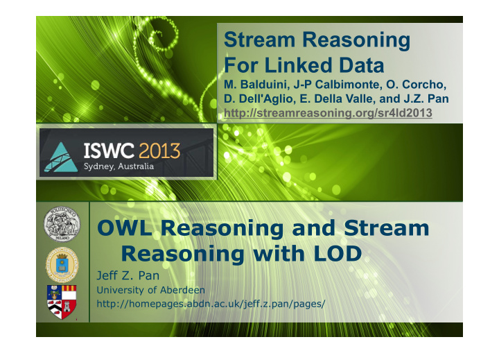 stream reasoning for linked data