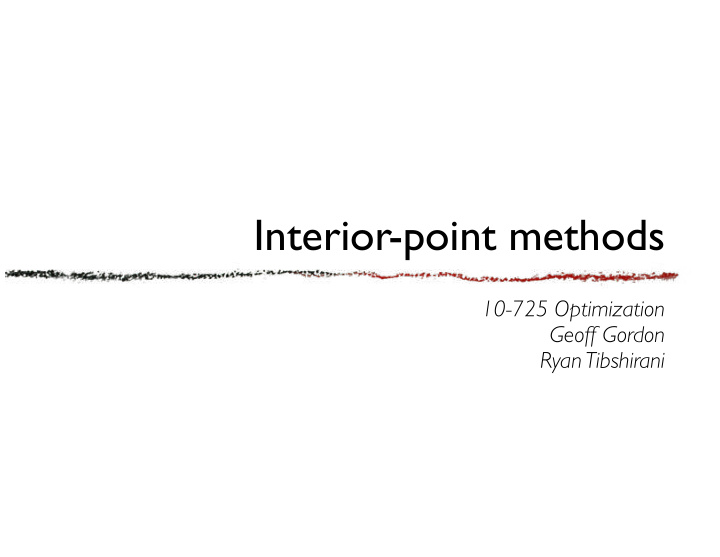 interior point methods