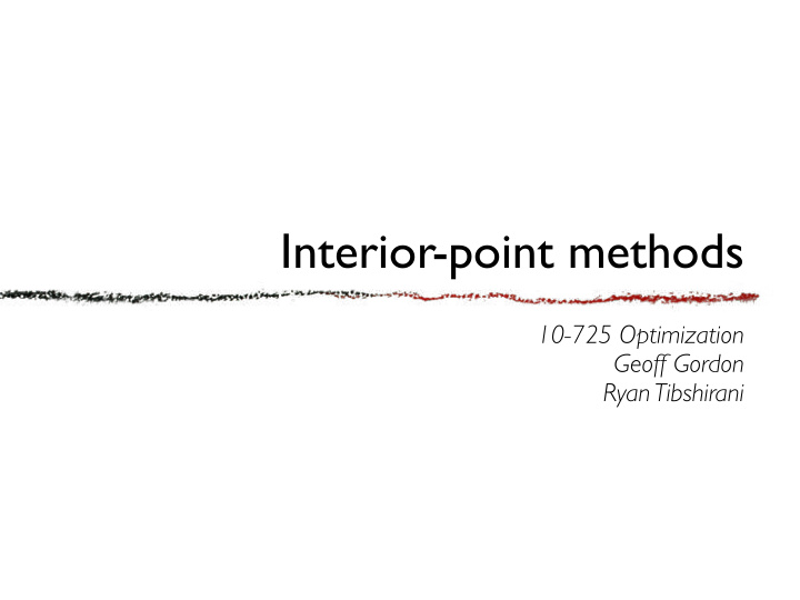 interior point methods