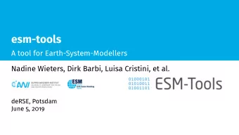 esm-tools  A tool for Earth-System-Modellers  Nadine Wieters, Dirk Barbi, Luisa Cristini, et al.