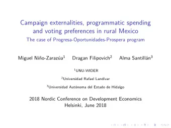 Campaign externalities, programmatic spending  and voting preferences in rural Mexico  The case of