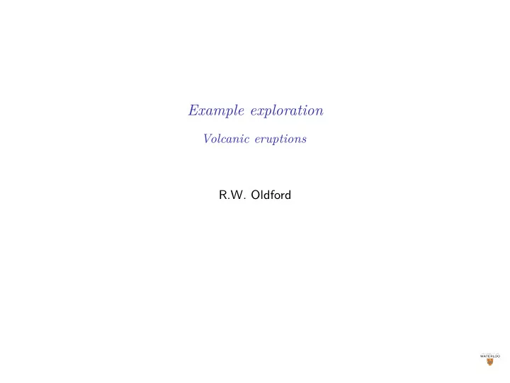 example exploration