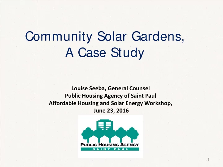 community solar gardens a case study