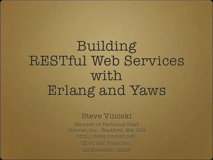 building restful web services with erlang and yaws