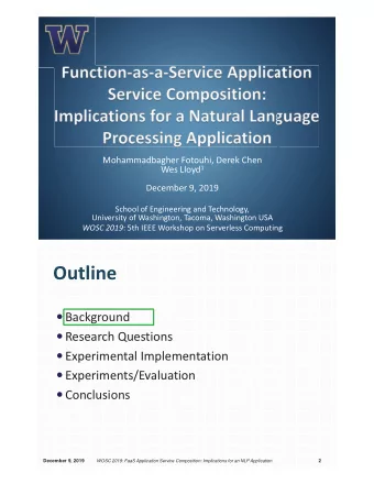 Outline  Background  Research Questions  Experimental Implementation